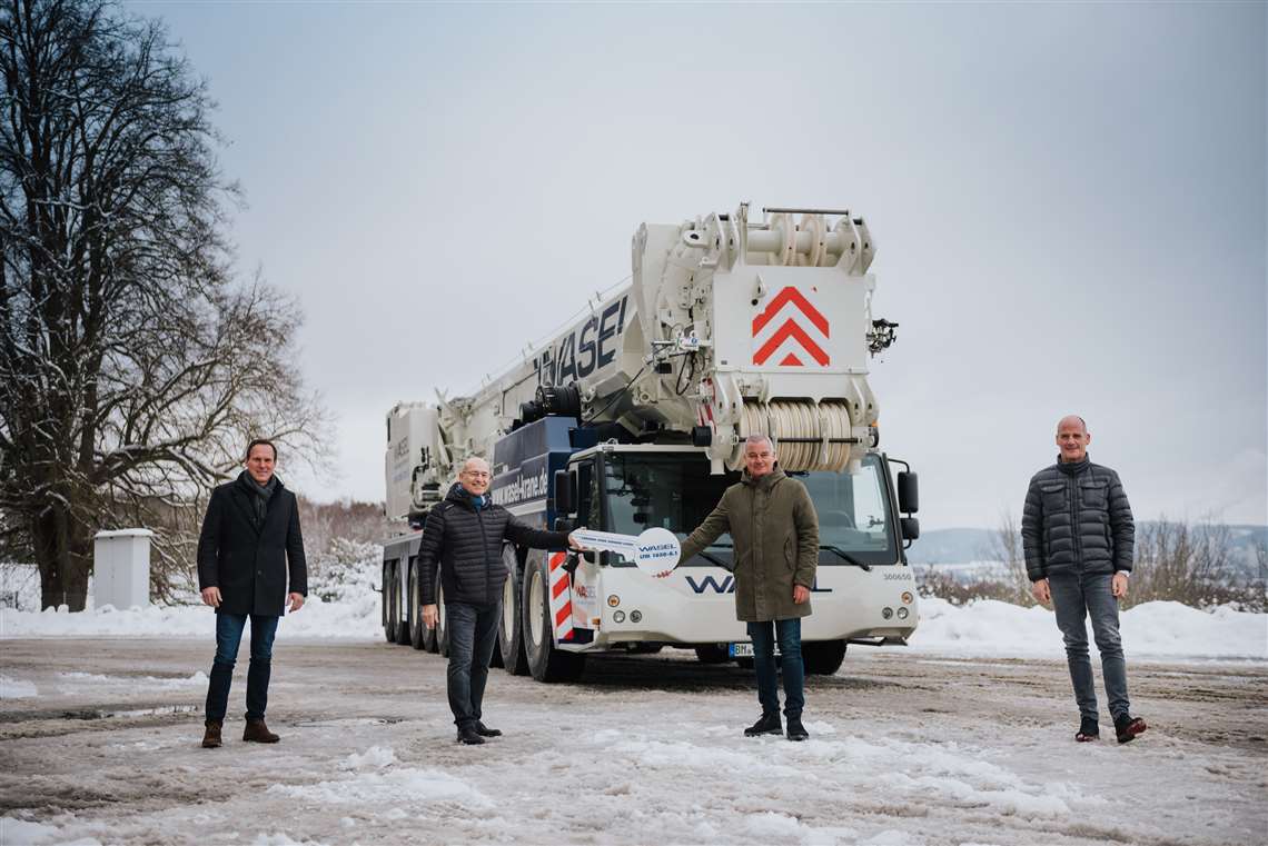 Wasel taking delivery of its new Liebherr LTM 1650-8.1 wheeled mobile telescopic crane