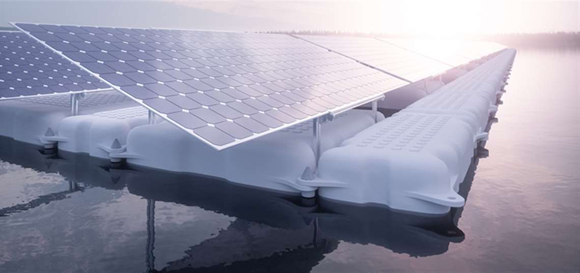 ERBD generic image of floating solar PV plant