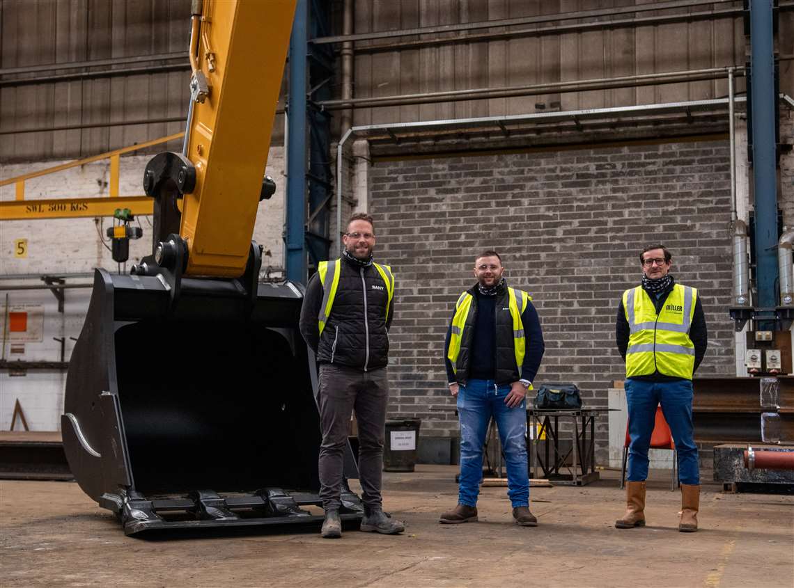 CessCon Decom staff take delivery of the Sany SY500H excavator