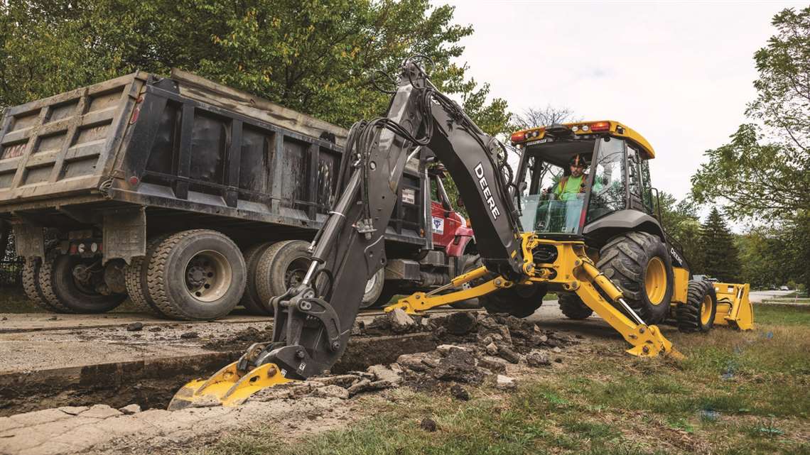 John Deere's newest model JD310L backhoe loader