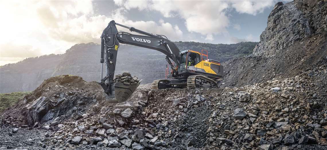 The Volvo EC550E crawler excavator