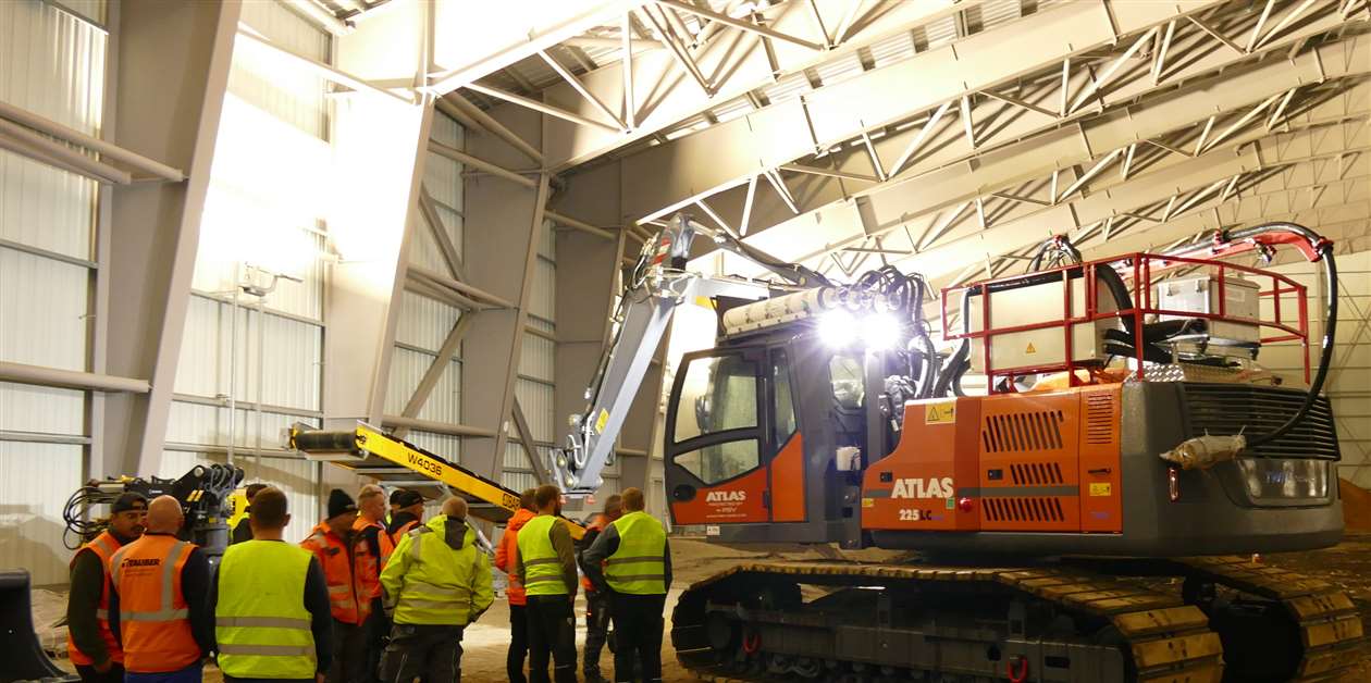 Armoured excavator deployed for remediation works at World War II army ...