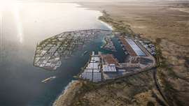 Digital render of the Port of NEOM