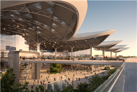 An illustration of the concept design of Poland's proposed CPK interchange hub