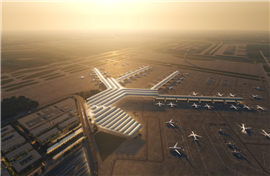 An illustration of the design concept of the piers and terminal at the proposed CPK airport