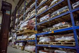 Warehouse stock of equipment components