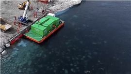 Containers holding the pre-cast panels arrive in Antarctica