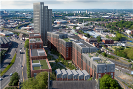 A rendering of Smith's Garden residential build-to-rent modular project in Birmingham, UK