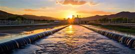 Water at sunset in Saudi Arabia