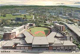 A 3D rendering of the new Knoxville Smokies stadium