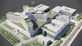 A visualisation of the new F.D. Roosevelt University Hospital in Banská Bystrica, Slovakia