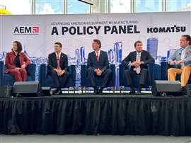 The AEM policy panel at Komatsu in Milwaukee (Image: Mitchell Keller)