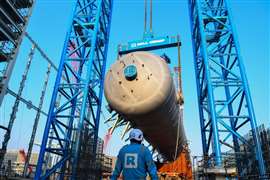 the column on its way to vertical, thanks to Roll Group