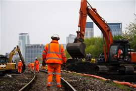 men working on railway