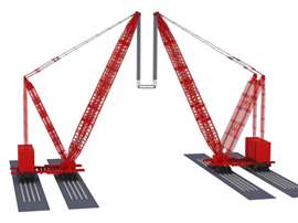 big red cranes