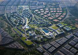 A 3D render of an aerial view of Discovery City, Johor, Malaysia