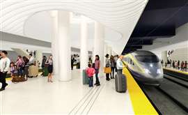 computer generated vision of train station