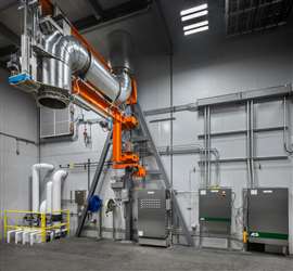 This setup includes a dedicated PLC panel and RIO exhaust panel. The overhead exhaust arm is designed to handle high thermal loads during full-load testing