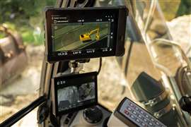 Earthworks bucket guidance on an operator's screen