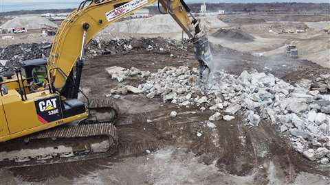 Cat next generation P224 secondary pulverizer mounted on a Cat excavator