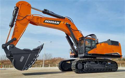 An excavator by Doosan