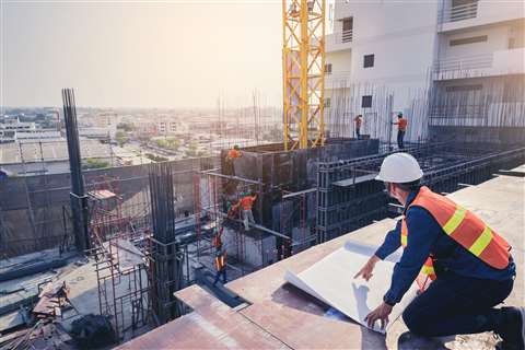 Aerial shot of construction site