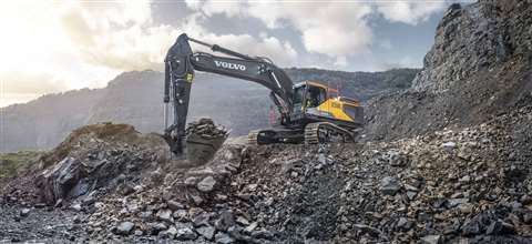 The Volvo EC550E crawler excavator