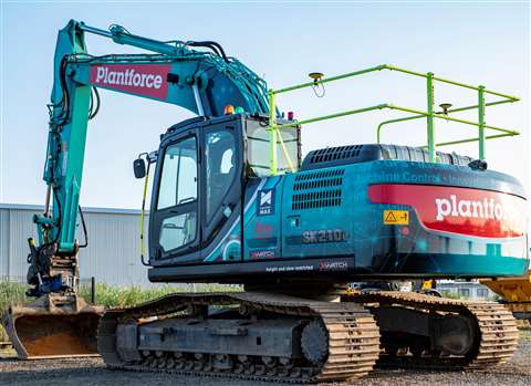 Plantforce Rentals' latest hybrid and semi-autonomous machines from Kobelco, which are fitted with Xwatch and Leica technology.