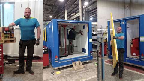 Welfare unit being built in factory