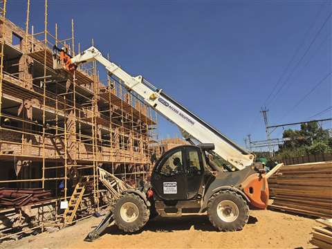 A telehandler takes on construction work.