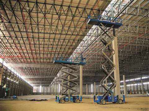Warehouse construction in South Africa.