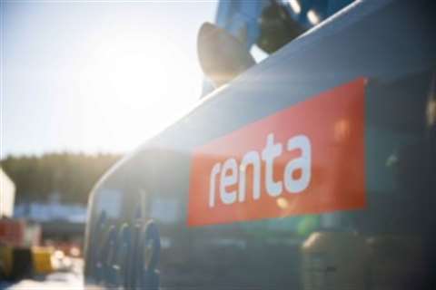 Renta group logo on a constructino machine