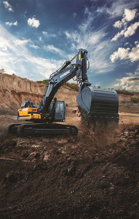 Hyundai’s HX480AL 48-tonne crawler excavator will make its UK debut at Hillhead this year.