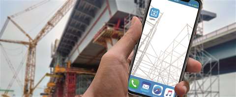 Layher’s mobile app with BIM images