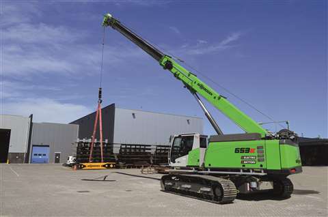 50 tonne capacity Sennebogen 653 E Electro Battery crane