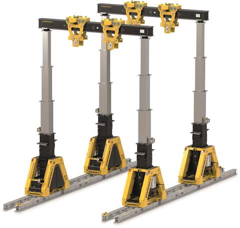 Telescopic hydraulic gantry lifting system