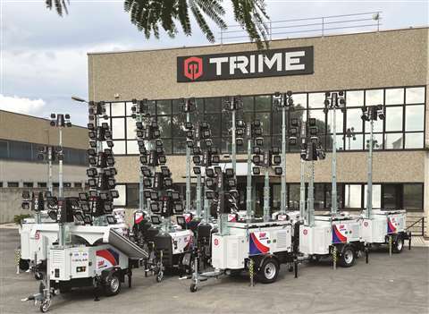 Trime sustainable lighting towers at GAP Hire Solutions UK. 