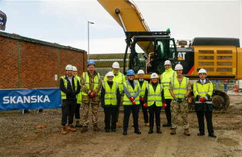 Skanska's demolition team on site at MOD Ashchurch in Tewkesbury, UK.