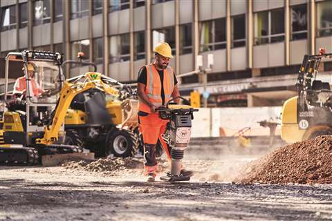 Wacker Neuson zero emission equipment operating in an urban jobsite