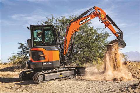 The Doosan DX35Z-7 mini-excavator