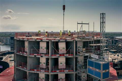 The Multilift P22 Premium hoist installed on the Katus Tower project in Denmark.