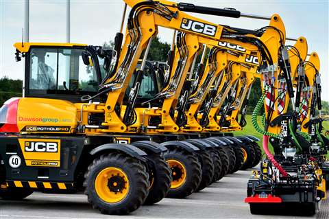 The first of Dawsongroup's JCB Pothole Pros ready to leave JCB's factory.