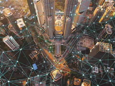 Image of a digitally connected city