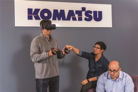 A man is training by using virtual reality