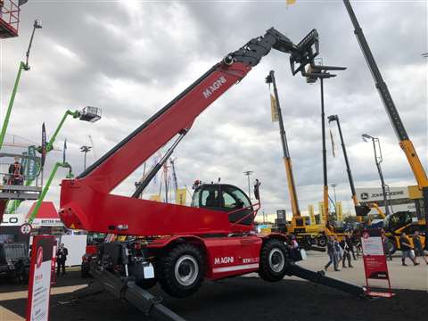 Magni's RTH10.37 telehandler on display at Bauma