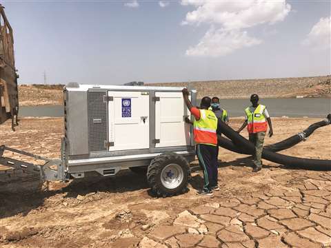 A UN delivery of a mobile BBA Pump for flooding protection in Africa.