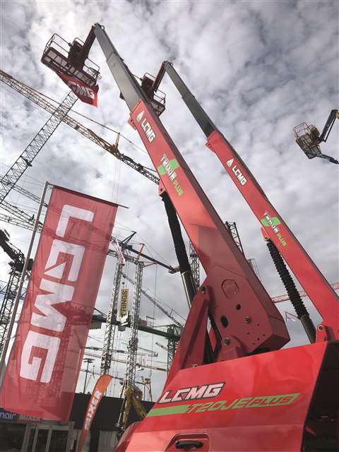 LGMG telescopic booms at Bauma. 