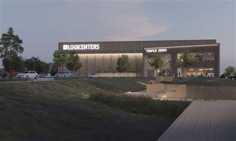 An impression of the proposed NREP logistics facility in Bålsta, Sweden