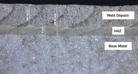 Figure 5. Cross Section of an LBW Overlay