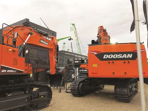Doosan's 80 tonne DX800LC-7 at Bauma 2022